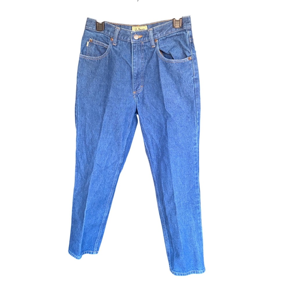 LL Bean Classic Fit Mens Blue Denim Jeans 100% Cotton Straight Leg 30x28 220626